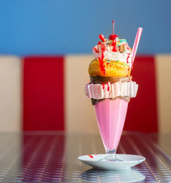 Cocktail juice with ice cream